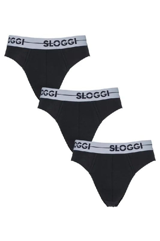 Mens 3 Pack Sloggi Go Soft Waistband Comfort Cotton Briefs