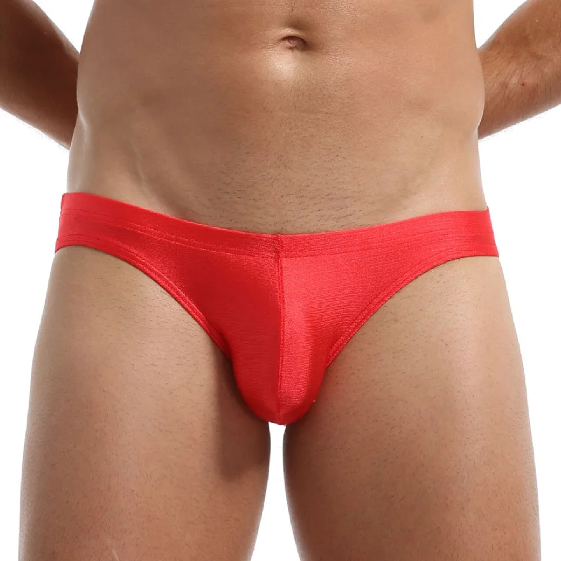 JCSTK - Mens Soft and Silky Comfortable Poly Bikini Brief Red